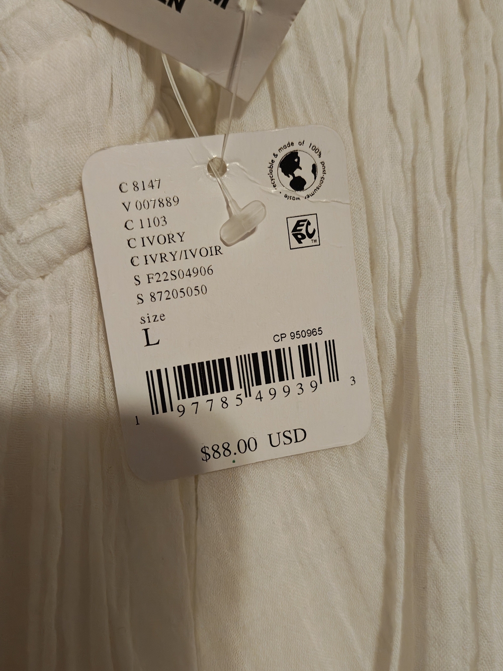 NWT Free People FP One Delia Slip Dress Women's Large Ivory V-Neck Boho Fairy - Picture 14 of 14